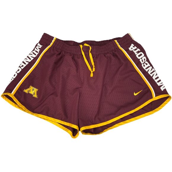 Nike Dri Fit Athletic Shorts Lined Women Large Minnesota Golden Gophers Maroon - Picture 8 of 12